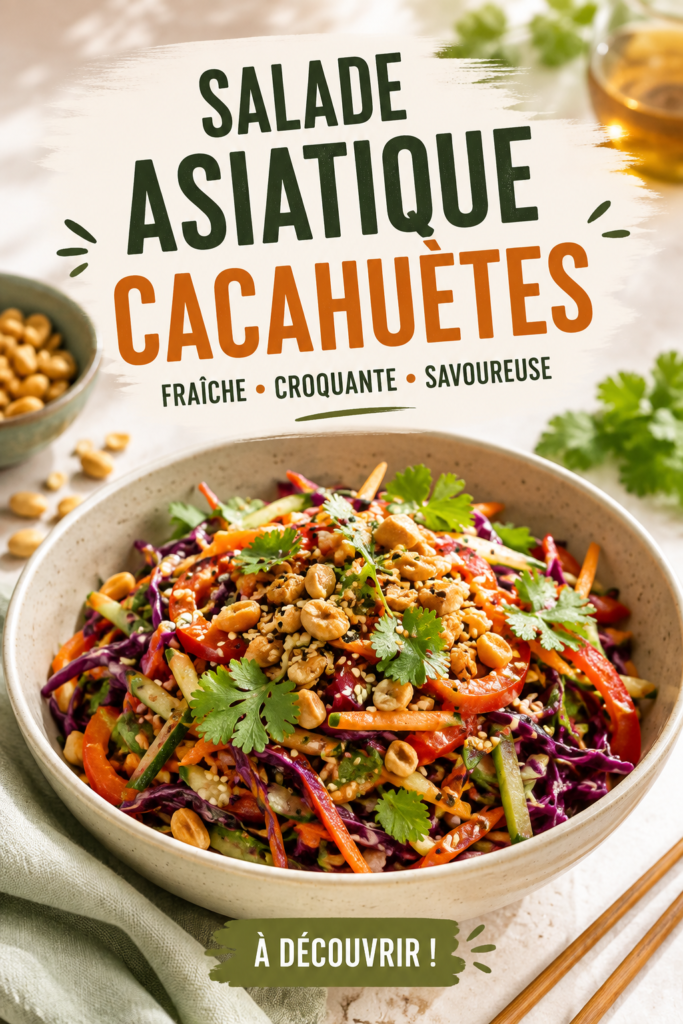 Salade asiatique croquante avec cacahuètes et légumes colorés