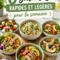 Une belle assiette de salades colorées, parfaites pour les lunchbox d'enfants.
