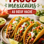 Tacos mexicains au bœuf haché garnis de légumes frais