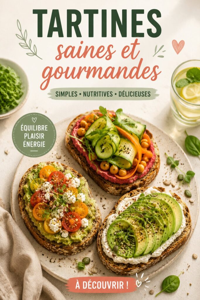 Des tartines saines et colorées préparées pour le goûter des enfants.