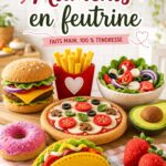 Une lunchbox colorée remplie d'aliments en feutrine pour enfants.