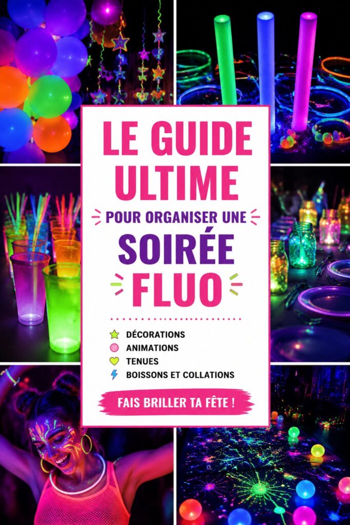 Enfants s'amusant lors d'une fête d'anniversaire néon colorée