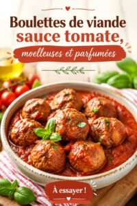 Boulettes de viande moelleuses dans une sauce tomate, prêtes à être servies