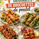 Des brochettes de poulet colorées et appétissantes prêtes pour une lunchbox enfant