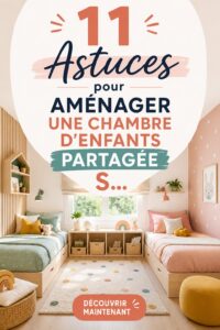 Chambre d'enfants partagée avec deux lits et un espace de jeu