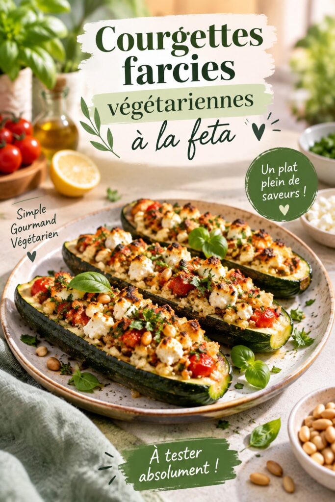 Assiette de courgettes farcies à la feta, idéale pour les enfants