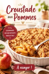 Une croustade aux pommes dorée et appétissante, présentée sur une table