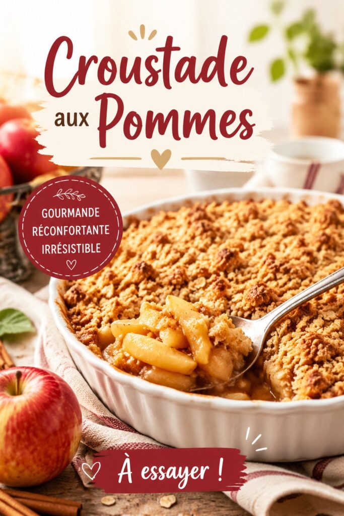 Une croustade aux pommes dorée et appétissante, présentée sur une table