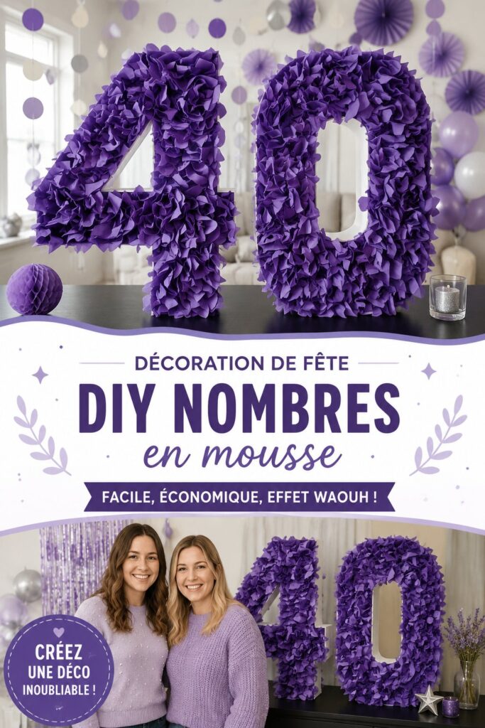Décoration de fête colorée avec des chiffres en mousse créatifs.