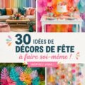 Décorations DIY colorées pour une fête d'anniversaire d'enfants.