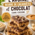 Gourmandes bouchées à l'avoine, beurre de cacahuète et chocolat sur un plateau