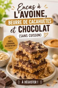 Gourmandes bouchées à l'avoine, beurre de cacahuète et chocolat sur un plateau
