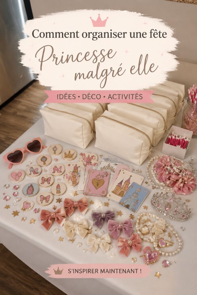 Fête sur le thème des Princesses avec décorations colorées et enfants s'amusant.