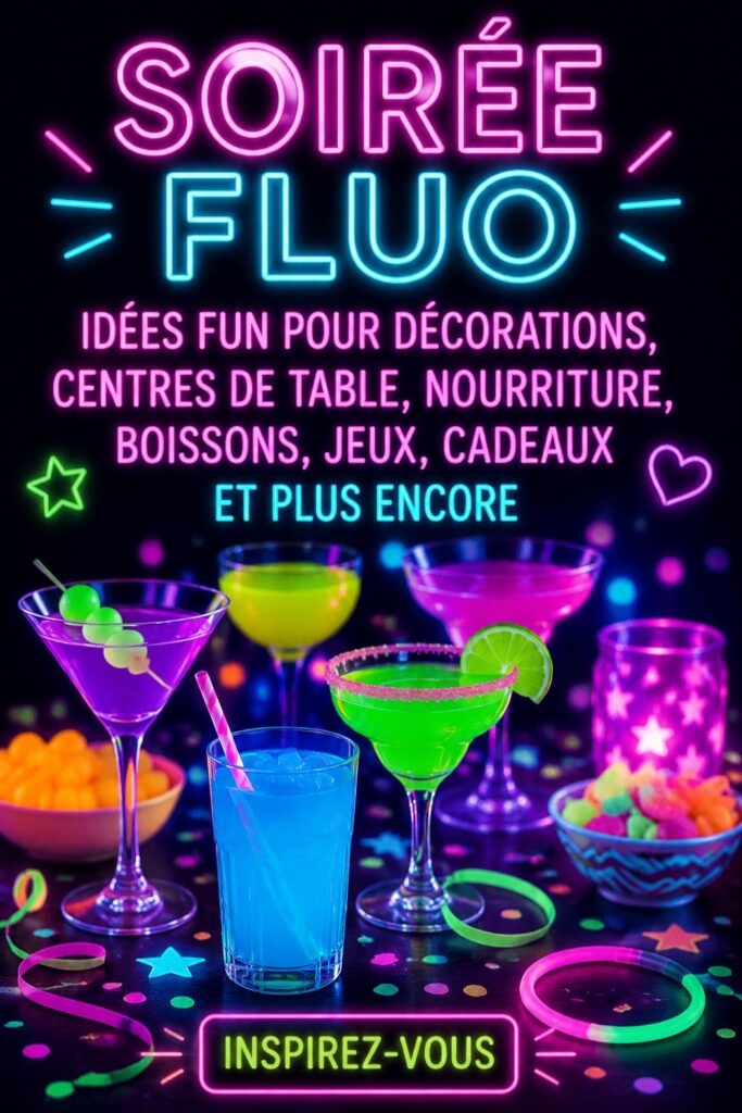 Une décoration de fête néon colorée avec des ballons et des guirlandes