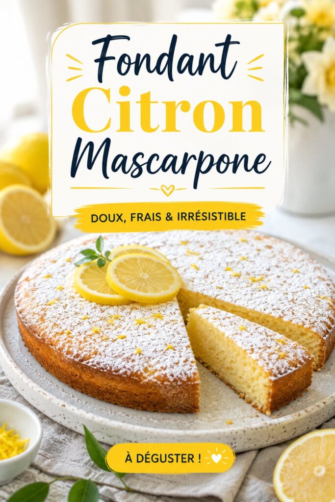 Fondant citron mascarpone appétissant sur une assiette