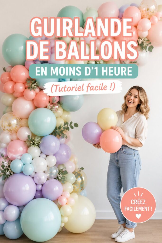 Guirlande colorée de ballons sur un fond pastel