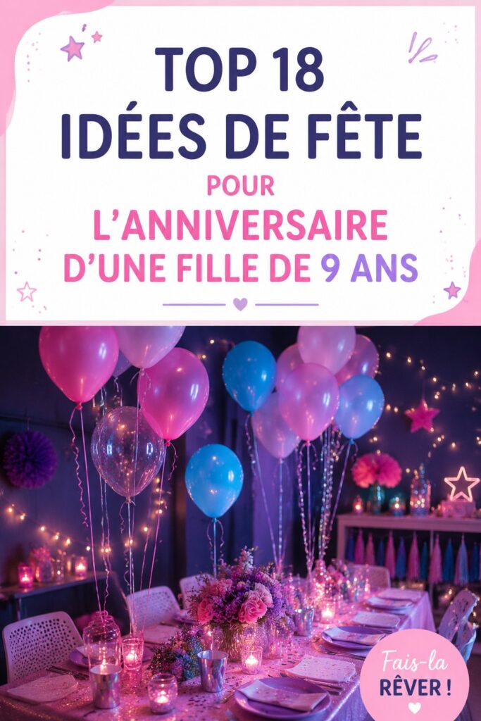 Fête d'anniversaire pour une fille de 9 ans avec décoration colorée et jeux amusants