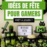 Une décoration colorée pour une fête gaming enfantine avec des ballons et des jeux vidéo
