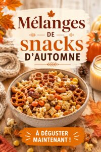 Un assortiment coloré de mélanges de snacks d'automne pour enfants