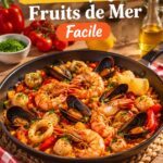 Poêlée de fruits de mer facile pour enfants, servie dans un plat coloré.
