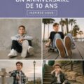 Un enfant de 10 ans posant joyeusement pour une séance photo d'anniversaire.