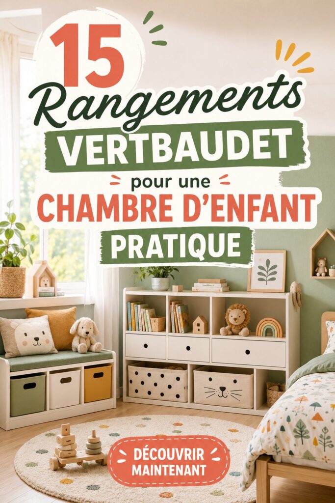 Une chambre d'enfant décorée avec des rangements Vertbaudet pratiques et colorés