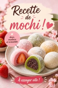Mochis maison préparés pour le goûter des enfants, garnis de fruits et chocolat.