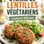 Steaks de lentilles végétariens présentés sur une assiette, savoureux et sains.