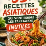 Lunchbox avec des recettes asiatiques pour enfants, colorées et appétissantes.