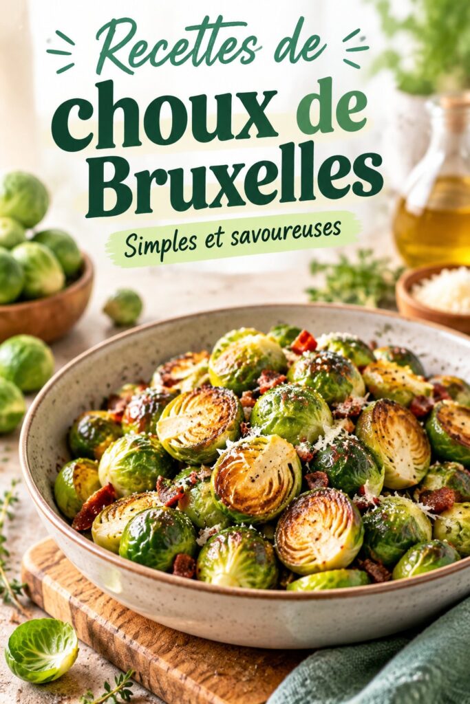 Un plat coloré de choux de Bruxelles cuisinés, parfaits pour un repas enfant.