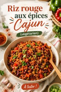 Riz rouge aux épices Cajun servi dans une lunchbox enfant