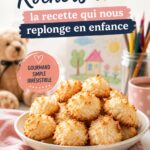 Une assiette de rochers coco dorés, au goût sucré et moelleux, parfaits pour les goûters d'enfants.
