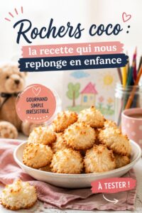 Une assiette de rochers coco dorés, au goût sucré et moelleux, parfaits pour les goûters d'enfants.