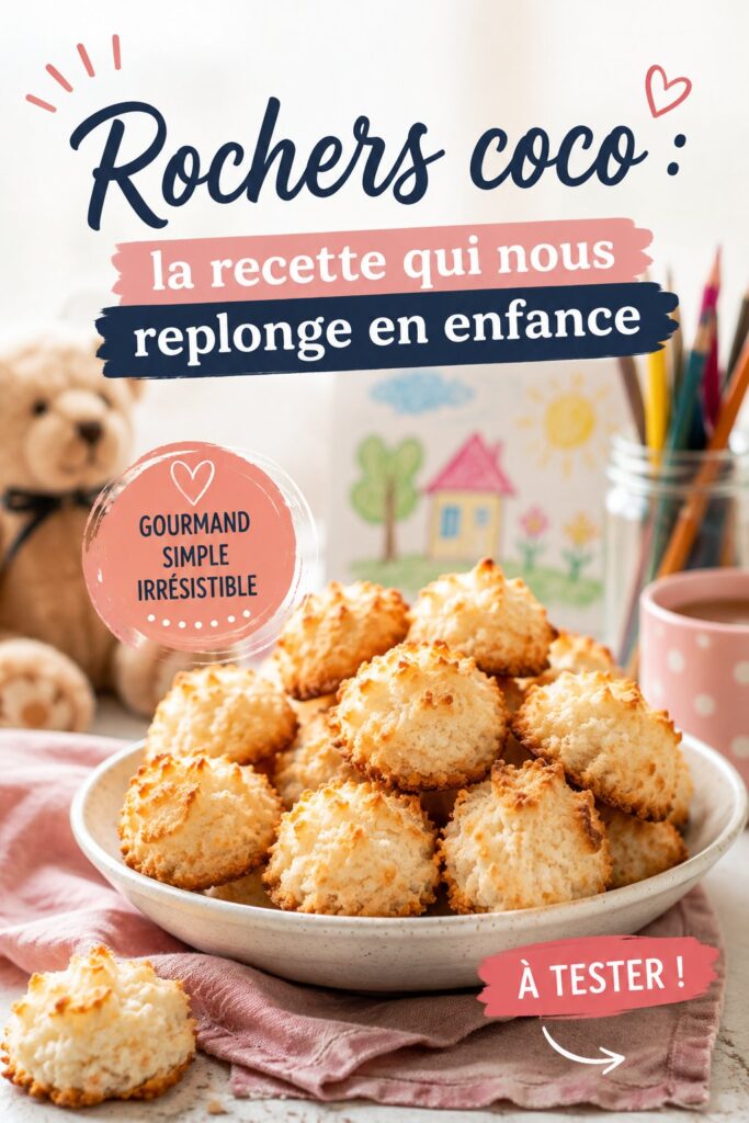 Une assiette de rochers coco dorés, au goût sucré et moelleux, parfaits pour les goûters d'enfants.
