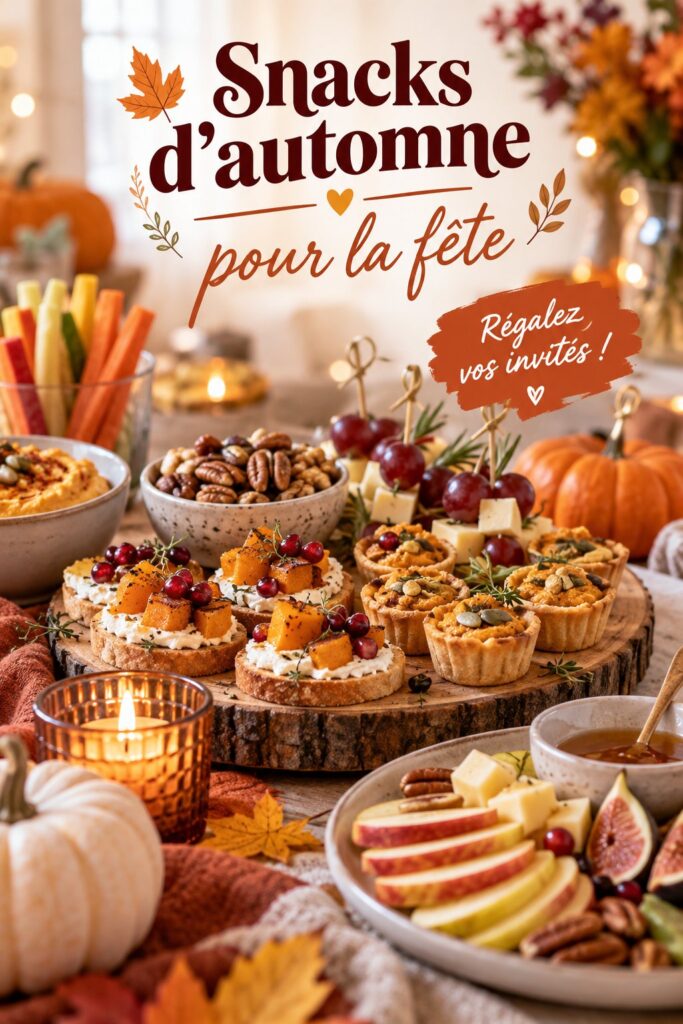 Assortiment de snacks d'automne colorés pour une fête réussie