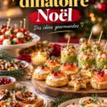 Assiette d'apéritif dinatoire de Noël avec des bouchées colorées pour enfants.