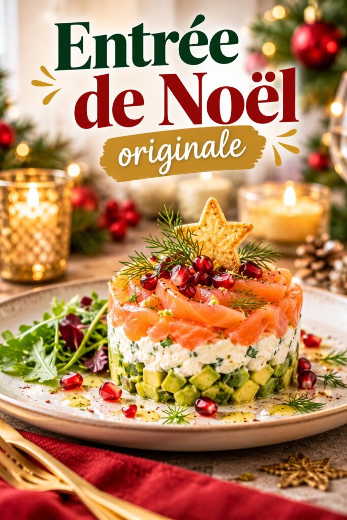 Entrée de Noël originale préparée avec des enfants, colorée et festive