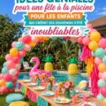 Enfants jouent près de la piscine lors d'une fête estivale