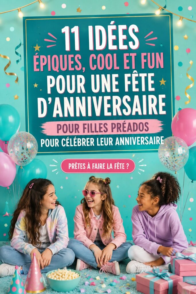 Idées d'anniversaire pour préadolescentes avec décorations colorées et créatives