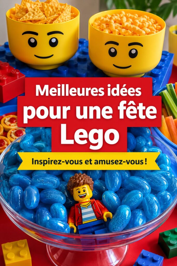 Une fête d'anniversaire pour enfant sur le thème des Lego avec des décorations colorées et des jeux inspirés des briques.