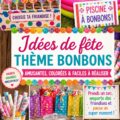 Goûter coloré pour enfants avec des bonbons et biscuits variés.
