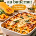 Plat de lasagnes au butternut, joliment présenté, parfait pour les enfants.