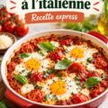 Plat d'œufs au four à l'italienne, prêt à être dégusté par les enfants