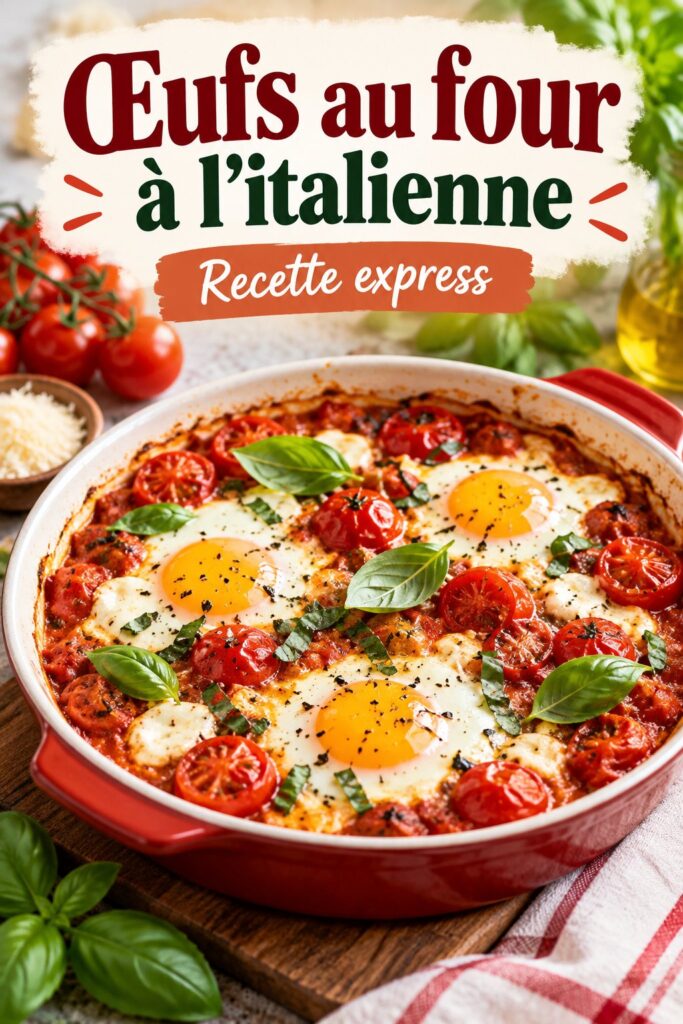 Plat d'œufs au four à l'italienne, prêt à être dégusté par les enfants