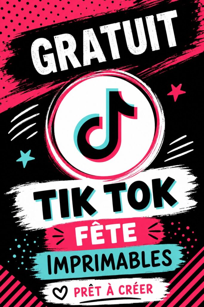 Printables colorés pour une fête sur le thème TikTok